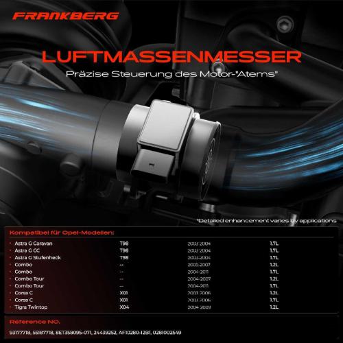 1x Luftmassenmesser für Opel Astra G Caravan CC Stufenheck Combo Tour Corsa C Tigra Twintop Bild 1x Luftmassenmesser für Opel Astra G Caravan CC Stufenheck Combo Tour Corsa C Tigra Twintop