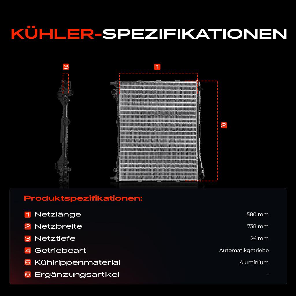 1x Kühler Wasserkühler Motorkühler für Land Rover Discovery V L462 Range Rover L405