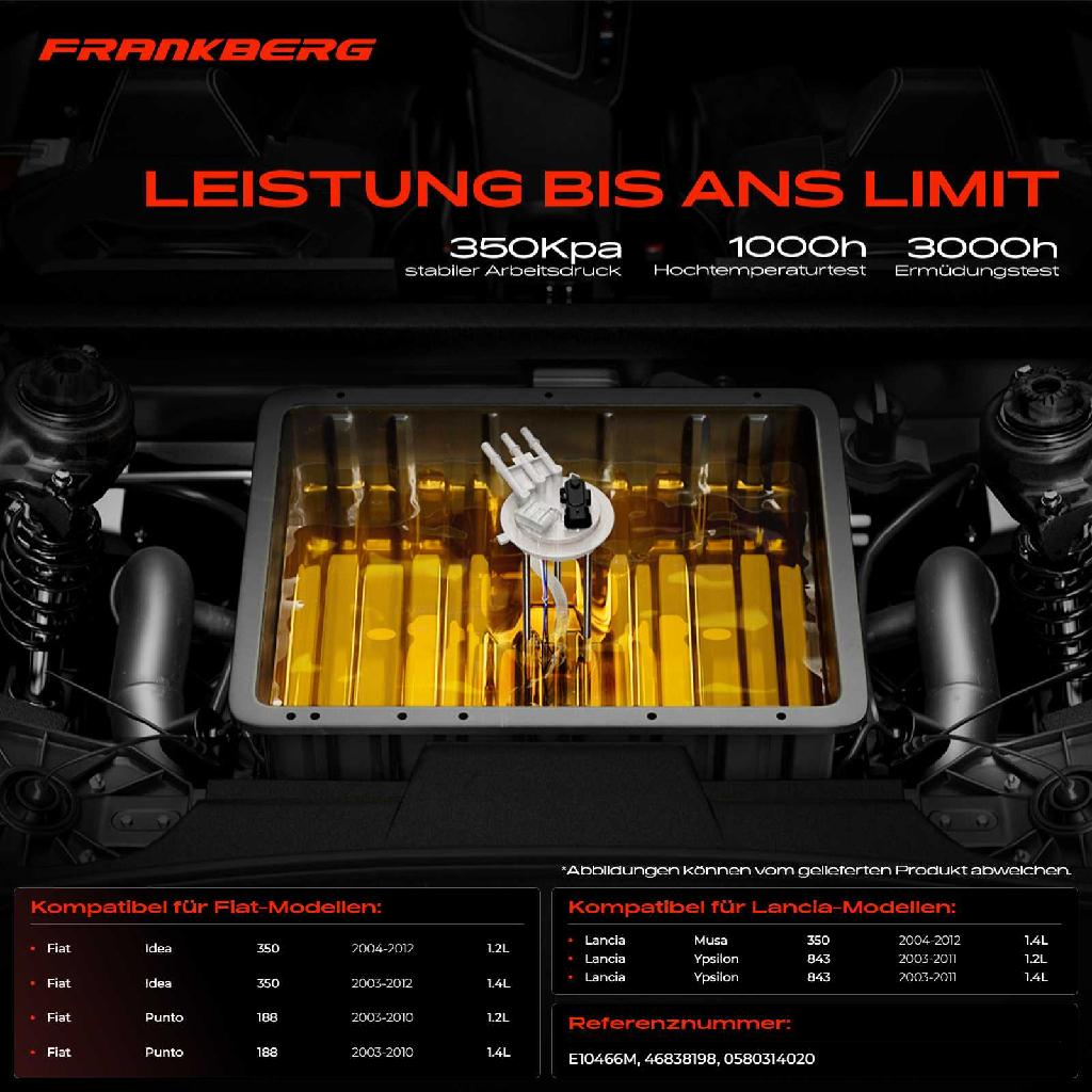 1x Kraftstoffpumpe für Fiat Idea 350 Punto 188 Lancia Musa 350 Ypsilon 843 1.2L 1.4L 2003-2012