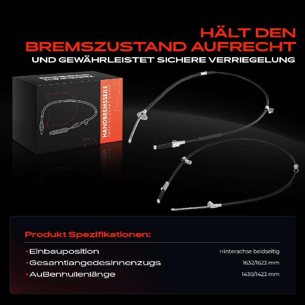 2x Seilzug Feststellbremse Hinterachse beidseitig für Toyota Camry Stufenheck V3 2.0L