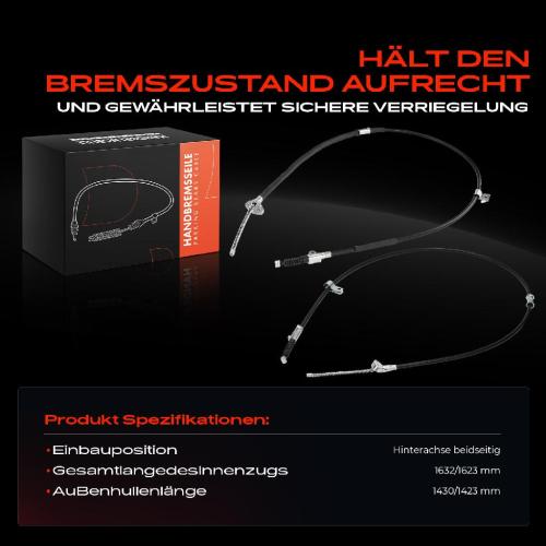 2x Seilzug Feststellbremse Hinterachse beidseitig für Toyota Camry Stufenheck V3 2.0L Bild 2x Seilzug Feststellbremse Hinterachse beidseitig für Toyota Camry Stufenheck V3 2.0L