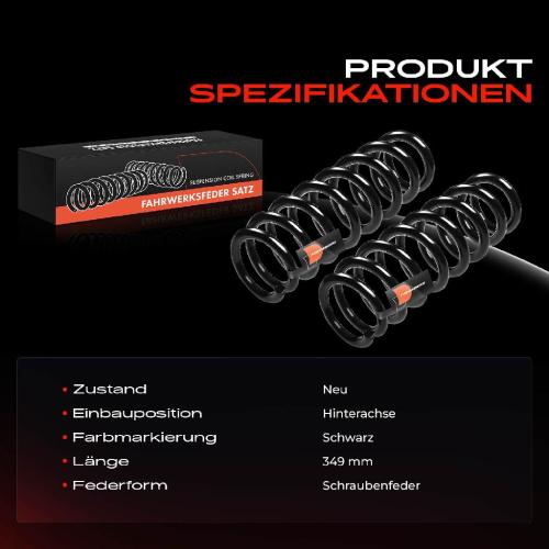 2x Fahrwerksfeder Hinterachse für BMW 2 Cabriolet F23 3er F30 F80 1.5L 2.0L 3.0L Bj ab 2011 Bild 2x Fahrwerksfeder Hinterachse für BMW 2 Cabriolet F23 3er F30 F80 1.5L 2.0L 3.0L Bj ab 2011