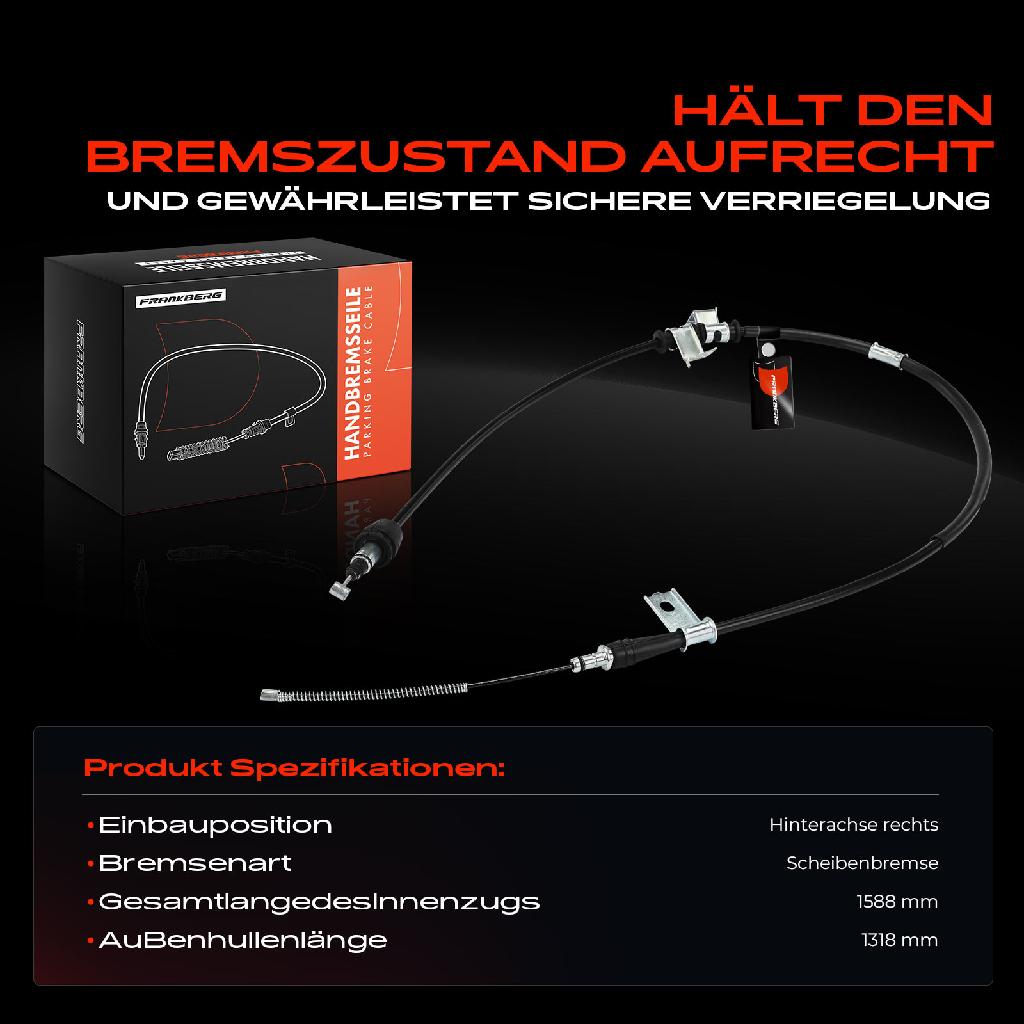 1x Seilzug Feststellbremse Hinterachse rechts für Hyundai Accent III MC KIA Rio II JB