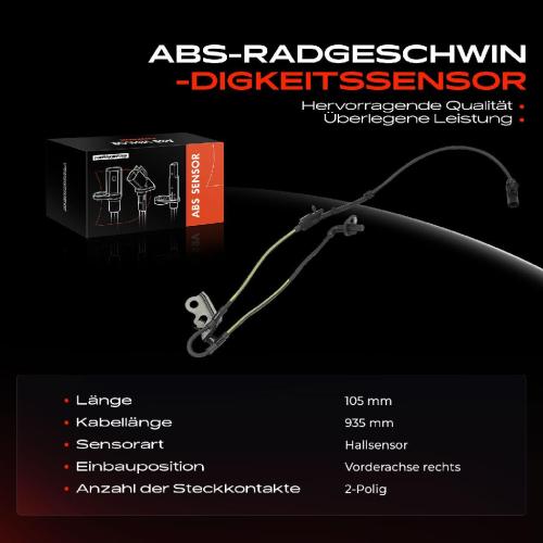 Frankberg 1x ABS Sensor Vorderachse rechts für Toyota Corolla Kombi Schrägheck Stufenheck Verso 1.8L 2.0L Bj ab 2008 Bild Frankberg 1x ABS Sensor Vorderachse rechts für Toyota Corolla Kombi Schrägheck Stufenheck Verso 1.8L 2.0L Bj ab 2008
