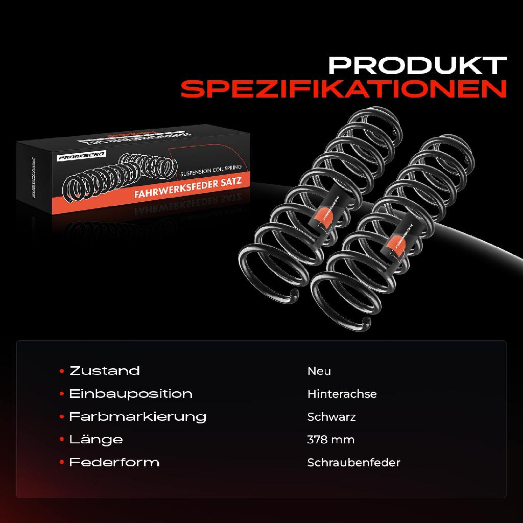 2x Fahrwerksfeder Hinterachse für Audi 80 8C B4 1.6L 1.9L 2.0L 2.3L 2.6L 2.8L 1991-1994