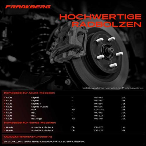 5x Radbolzen für Honda CR-V 1-4 Civic 7 FR-V Acura Integra Bild 5x Radbolzen für Honda CR-V 1-4 Civic 7 FR-V Acura Integra
