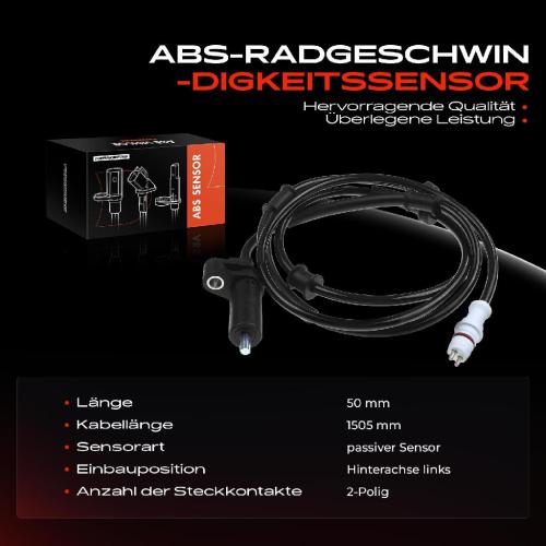 1x ABS Sensor Hinterachse links für Fiat Ducato 230 244 Ducato Bus 230 244 Ducato Kasten 230 244 250 1999-2012 Bild 1x ABS Sensor Hinterachse links für Fiat Ducato 230 244 Ducato Bus 230 244 Ducato Kasten 230 244 250 1999-2012