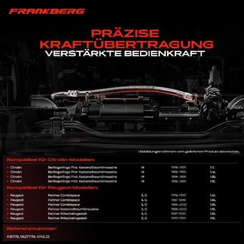 1x Seilzug Feststellbremse Hinterachse rechts für Citroen Berlingo GFK Peugeot Partner Bild 1x Seilzug Feststellbremse Hinterachse rechts für Citroen Berlingo GFK Peugeot Partner