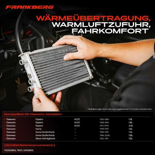 1x Wärmetauscher Innenraumheizung für Daewoo Espero KLEJ Nexia KLETN Bild 1x Wärmetauscher Innenraumheizung für Daewoo Espero KLEJ Nexia KLETN