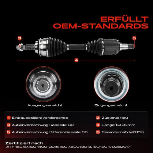 Frankberg 1x Antriebswelle Vorderachse für Toyota FJ Cruiser GSJ1 Land Cruiser J12 J15 Bild Frankberg 1x Antriebswelle Vorderachse für Toyota FJ Cruiser GSJ1 Land Cruiser J12 J15