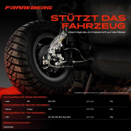 Frankberg 1x Achsschenkel Radaufhängung Vorderachse Links für VW UP! 121 Skoda Citigo Seat Mii KE1 Bild Frankberg 1x Achsschenkel Radaufhängung Vorderachse Links für VW UP! 121 Skoda Citigo Seat Mii KE1