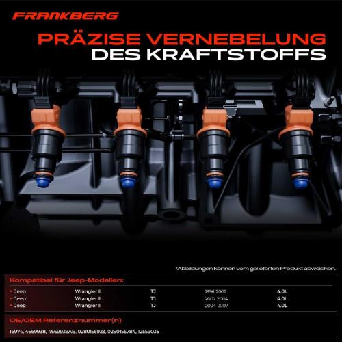 6x Einspritzventil Einspritzdüse für Jeep Wrangler II TJ 4.0L 1996-2007 Bild 6x Einspritzventil Einspritzdüse für Jeep Wrangler II TJ 4.0L 1996-2007