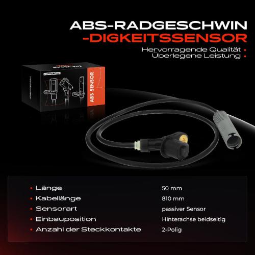 1x ABS Sensor Hinterachse beidseitig für BMW 3er Cabriolet Compact Coupe Touring Z3 Coupe Roadster E36 Bild 1x ABS Sensor Hinterachse beidseitig für BMW 3er Cabriolet Compact Coupe Touring Z3 Coupe Roadster E36