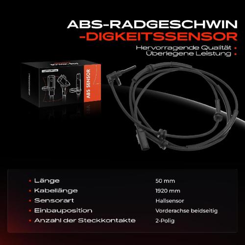 1x ABS Sensor Vorderachse beidseitig für Alfa Romeo 147 156 Sportwagon GT 3.2L 1.6L 1.8L 2002-2010 Bild 1x ABS Sensor Vorderachse beidseitig für Alfa Romeo 147 156 Sportwagon GT 3.2L 1.6L 1.8L 2002-2010