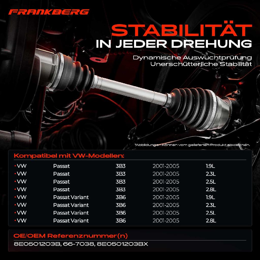 1x Antriebswelle Hinterachse Links oder Rechts für VW Passat 3B3 3B6 2001-2005