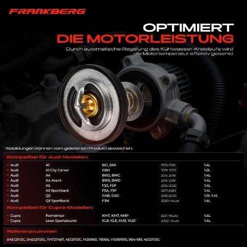 1x Thermostat Kühlmittel für VW Golf Polo Passat Audi A1 A3 Seat Skoda Bild 1x Thermostat Kühlmittel für VW Golf Polo Passat Audi A1 A3 Seat Skoda