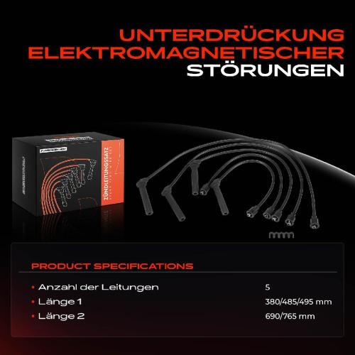 Frankberg 5x Zündleitungssatz Zündkabel für Saab 9-3 Cabriolet 900 I 9000 Schrägheck Bild Frankberg 5x Zündleitungssatz Zündkabel für Saab 9-3 Cabriolet 900 I 9000 Schrägheck