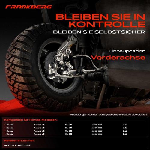 2x Traggelenk Vorderachse für Honda Accord VII CL CN 2.0L 2.2L 2.4L 2003-2008 Bild 2x Traggelenk Vorderachse für Honda Accord VII CL CN 2.0L 2.2L 2.4L 2003-2008