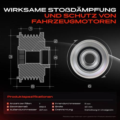 Frankberg 1x Generatorfreilauf Lichtmaschine für Mercedes-Benz W211 W463 W163 V220 W220 Bild Frankberg 1x Generatorfreilauf Lichtmaschine für Mercedes-Benz W211 W463 W163 V220 W220