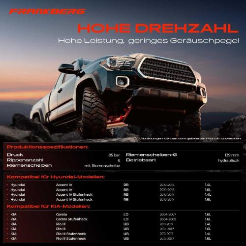 Frankberg 1x Servopumpe hydraulisch für Hyundai Accent IV RB KIA Cerato LD Rio III UB Bild Frankberg 1x Servopumpe hydraulisch für Hyundai Accent IV RB KIA Cerato LD Rio III UB