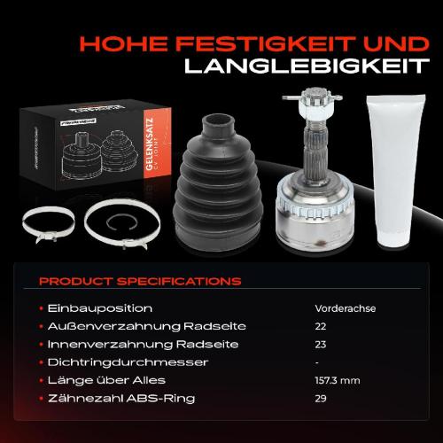 1x Antriebswelle Gelenksatz Vorderachse für Opel Combo Corsa C F08 F68 Meriva X03 Tigra Bild 1x Antriebswelle Gelenksatz Vorderachse für Opel Combo Corsa C F08 F68 Meriva X03 Tigra