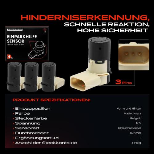 Frankberg 4x Parksensor PDC Sensor Vorne und Hinten für VW Passat 3B2 3B3 Sharan 7M6 7M8 Seat Alhambra Bild Frankberg 4x Parksensor PDC Sensor Vorne und Hinten für VW Passat 3B2 3B3 Sharan 7M6 7M8 Seat Alhambra