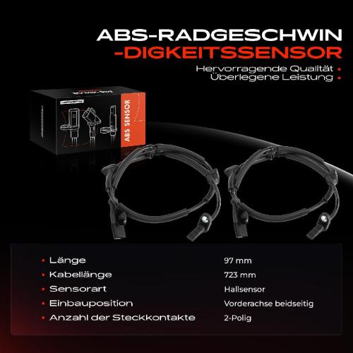 Frankberg 2x ABS Sensor Vorderachse beidseitig für Ford Ecosport 1.0L 1.5L 2013-2022 Bild Frankberg 2x ABS Sensor Vorderachse beidseitig für Ford Ecosport 1.0L 1.5L 2013-2022