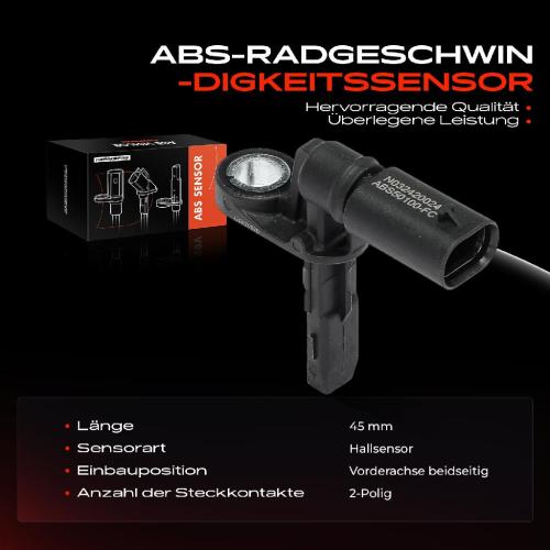 Frankberg 1x ABS Sensor Vorderachse beidseitig für Mercedes-Benz Esprinter Kasten Sprinter 3,5-T Bus 3-T B907 B910 Bild Frankberg 1x ABS Sensor Vorderachse beidseitig für Mercedes-Benz Esprinter Kasten Sprinter 3,5-T Bus 3-T B907 B910