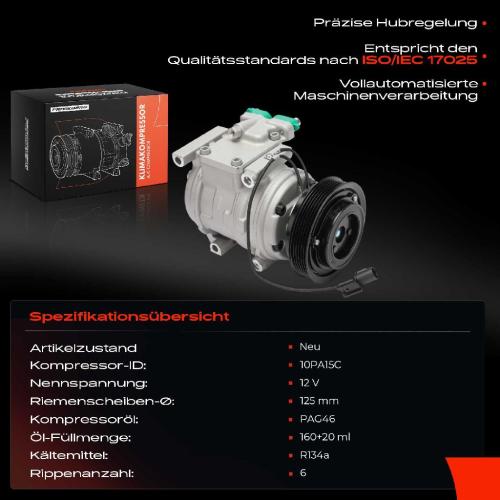 1x Klimakompressor für KIA Carens III MPV UN 1.6L 2009-2013 Bild 1x Klimakompressor für KIA Carens III MPV UN 1.6L 2009-2013
