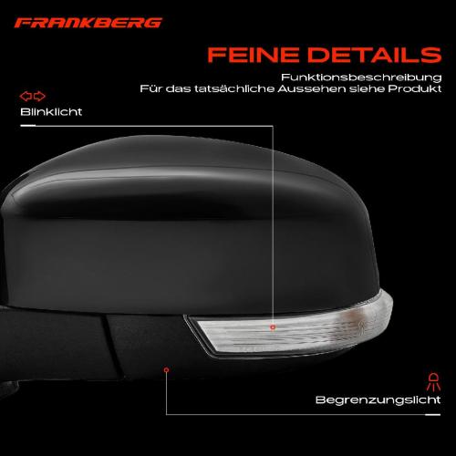 Frankberg 1x Außenspiegel Links für Ford Focus II DA DP HCP DB DH FCH DA DS FFS 2007-2012 Bild Frankberg 1x Außenspiegel Links für Ford Focus II DA DP HCP DB DH FCH DA DS FFS 2007-2012