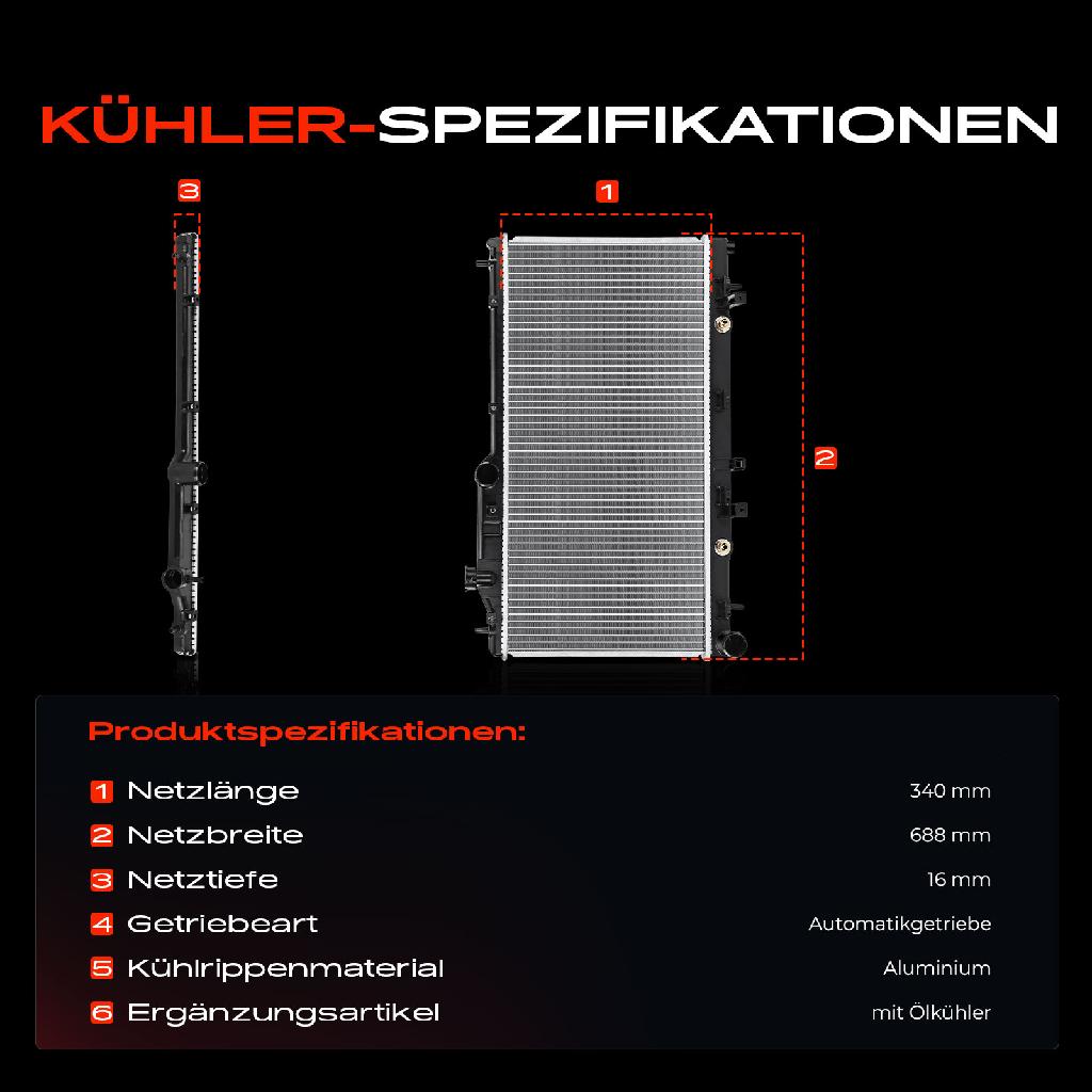 1x Kühler Wasserkühler Motorkühler für Subaru Forester Impreza Legacy IV Outback