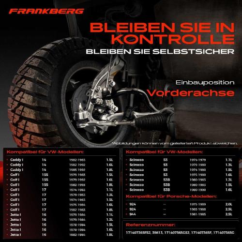 2x Traggelenk Vorderachse für VW Caddy I Golf Cabriolet Jetta Scirocco Porsche 924 944 2.5L 1974-1993 Bild 2x Traggelenk Vorderachse für VW Caddy I Golf Cabriolet Jetta Scirocco Porsche 924 944 2.5L 1974-1993