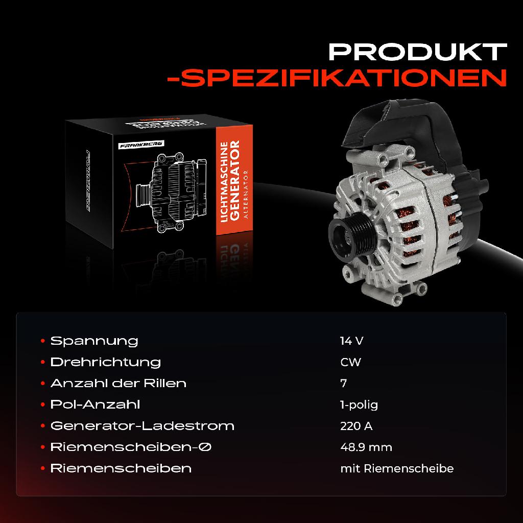 1x Lichtmaschine Generator für BMW F01 F02 F03 F04 Rolls-Royce Dawn Ghost