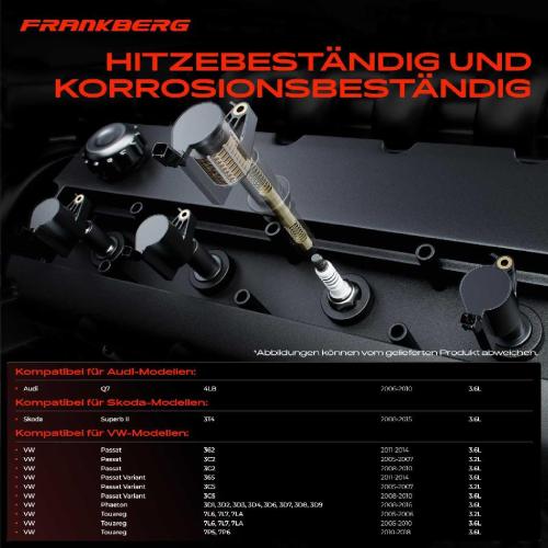 Frankberg 6x Z ndmodul Z ndspule f r VW CC EOS Passat Variant Phaeton Touareg Audi Q7 Skoda Superb II Kombi Bild Frankberg 6x Z ndmodul Z ndspule f r VW CC EOS Passat Variant Phaeton Touareg Audi Q7 Skoda Superb II Kombi