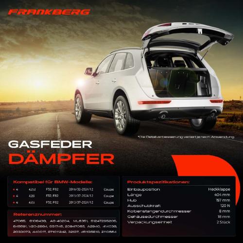 2x Gasfeder Dämpfer Heckklappe für BMW 4 Coupe F32 F82 Bj ab 2013 Bild 2x Gasfeder Dämpfer Heckklappe für BMW 4 Coupe F32 F82 Bj ab 2013