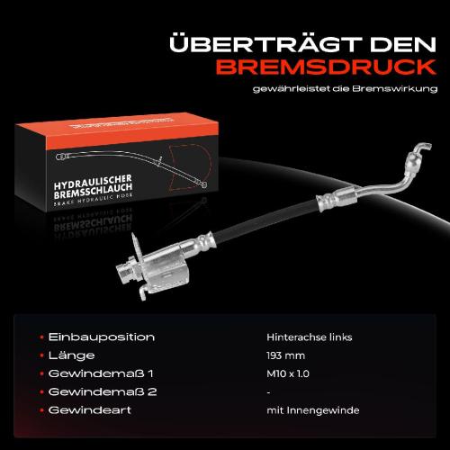 Frankberg 1x Bremsschlauch Bremsschläuche Hinterachse Links für Hyundai Accent IV Solaris 1.4L 1.6L Bild Frankberg 1x Bremsschlauch Bremsschläuche Hinterachse Links für Hyundai Accent IV Solaris 1.4L 1.6L