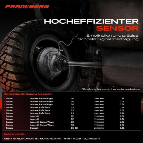 Frankberg 1x ABS Sensor Vorderachse links für Subaru Impreza Station Wagon Stufenheck Legacy III Outback 1999-2007 Bild Frankberg 1x ABS Sensor Vorderachse links für Subaru Impreza Station Wagon Stufenheck Legacy III Outback 1999-2007