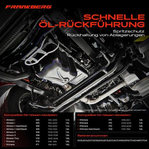 Frankberg 1x Ölwanne Motorölwanne für Nissan Almera N15 N16 Primera P10 P11 P12 Sunny Vanette 1.4L-1.8L Bild Frankberg 1x Ölwanne Motorölwanne für Nissan Almera N15 N16 Primera P10 P11 P12 Sunny Vanette 1.4L-1.8L