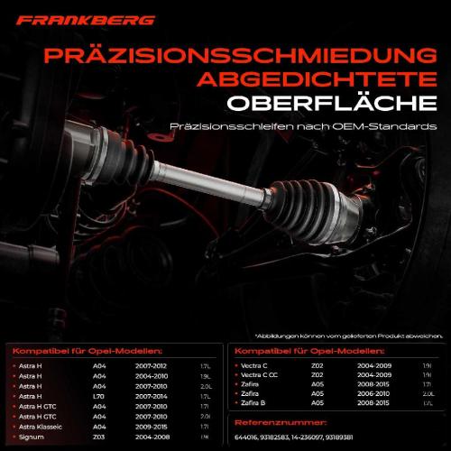 1x Antriebswelle Gelenksatz Vorderachse Rechts für Opel Astra H Vectra C Zafira Signum Bild 1x Antriebswelle Gelenksatz Vorderachse Rechts für Opel Astra H Vectra C Zafira Signum
