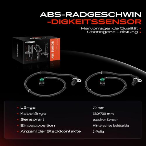 2x ABS Sensor Hinterachse beidseitig für Mitsubishi Pajero IV V8W V9W Pajero IV Van V8 V8V V9 Bj ab 2006 Bild 2x ABS Sensor Hinterachse beidseitig für Mitsubishi Pajero IV V8W V9W Pajero IV Van V8 V8V V9 Bj ab 2006