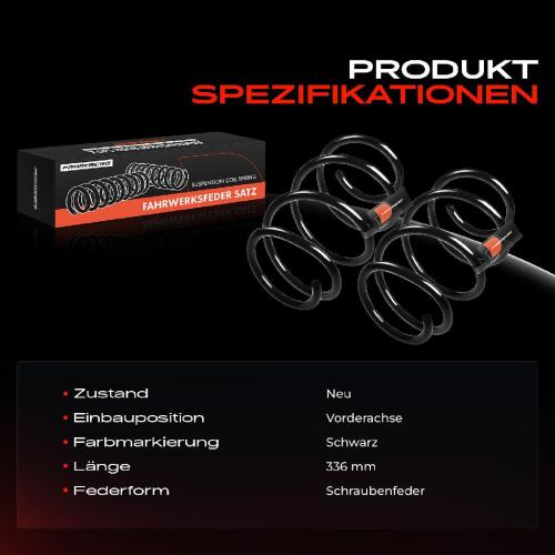 Frankberg 2x Fahrwerksfeder Vorderachse für BMW Z4 Roadster E89 2.0L 2.5L 3.0L 2009-2017 Bild Frankberg 2x Fahrwerksfeder Vorderachse für BMW Z4 Roadster E89 2.0L 2.5L 3.0L 2009-2017
