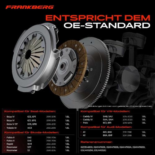 1x Kupplungssatz für VW Caddy MPV Kasten/MPV Polo Audi A1 Sportback Seat Ibiza IV Sportcoupe ST Toledo Skoda Bild 1x Kupplungssatz für VW Caddy MPV Kasten/MPV Polo Audi A1 Sportback Seat Ibiza IV Sportcoupe ST Toledo Skoda