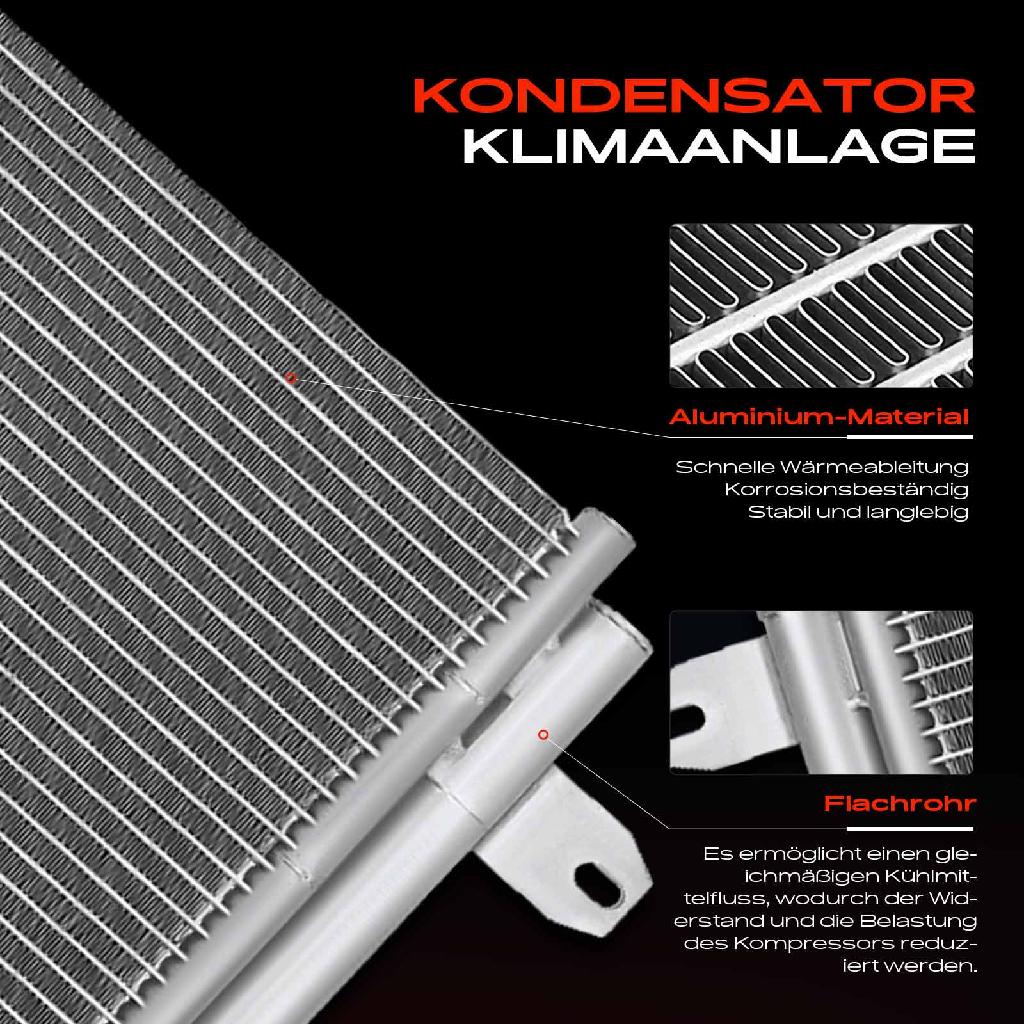 1x Kondensator Klimaanlage für VW Golf 5 6 1K Audi A3 8P TT Skoda Octavia II Seat