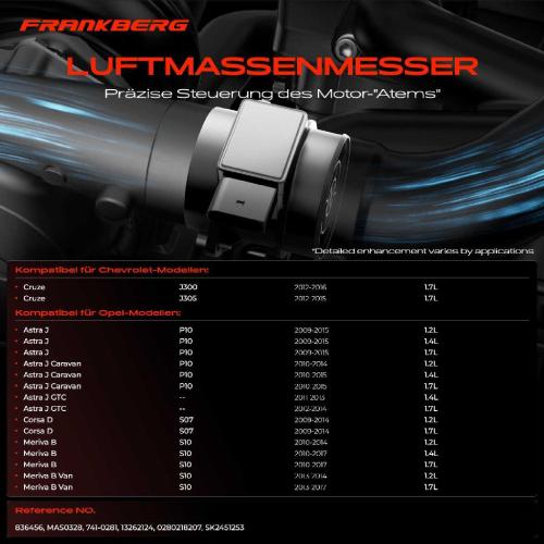 1x Luftmassenmesser für Chevrolet Cruze Station Wagon Opel Astra J Caravan GTC Stufenheck Corsa D Meriva B Van Bild 1x Luftmassenmesser für Chevrolet Cruze Station Wagon Opel Astra J Caravan GTC Stufenheck Corsa D Meriva B Van