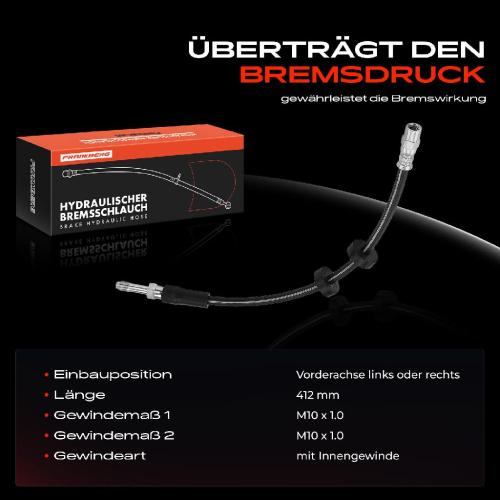 1x Bremsschlauch Bremsschläuche Vorderachse Links oder Rechts für Volvo XC90 I 275 2.5L 3.2L Bild 1x Bremsschlauch Bremsschläuche Vorderachse Links oder Rechts für Volvo XC90 I 275 2.5L 3.2L