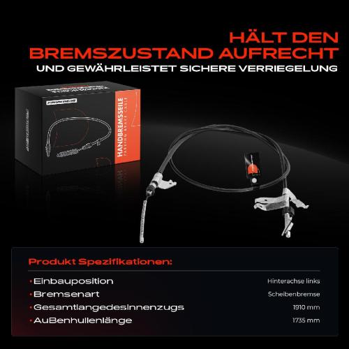 1x Seilzug Feststellbremse Hinterachse links für Toyota Verso Van R2 2009-2018 Bild 1x Seilzug Feststellbremse Hinterachse links für Toyota Verso Van R2 2009-2018