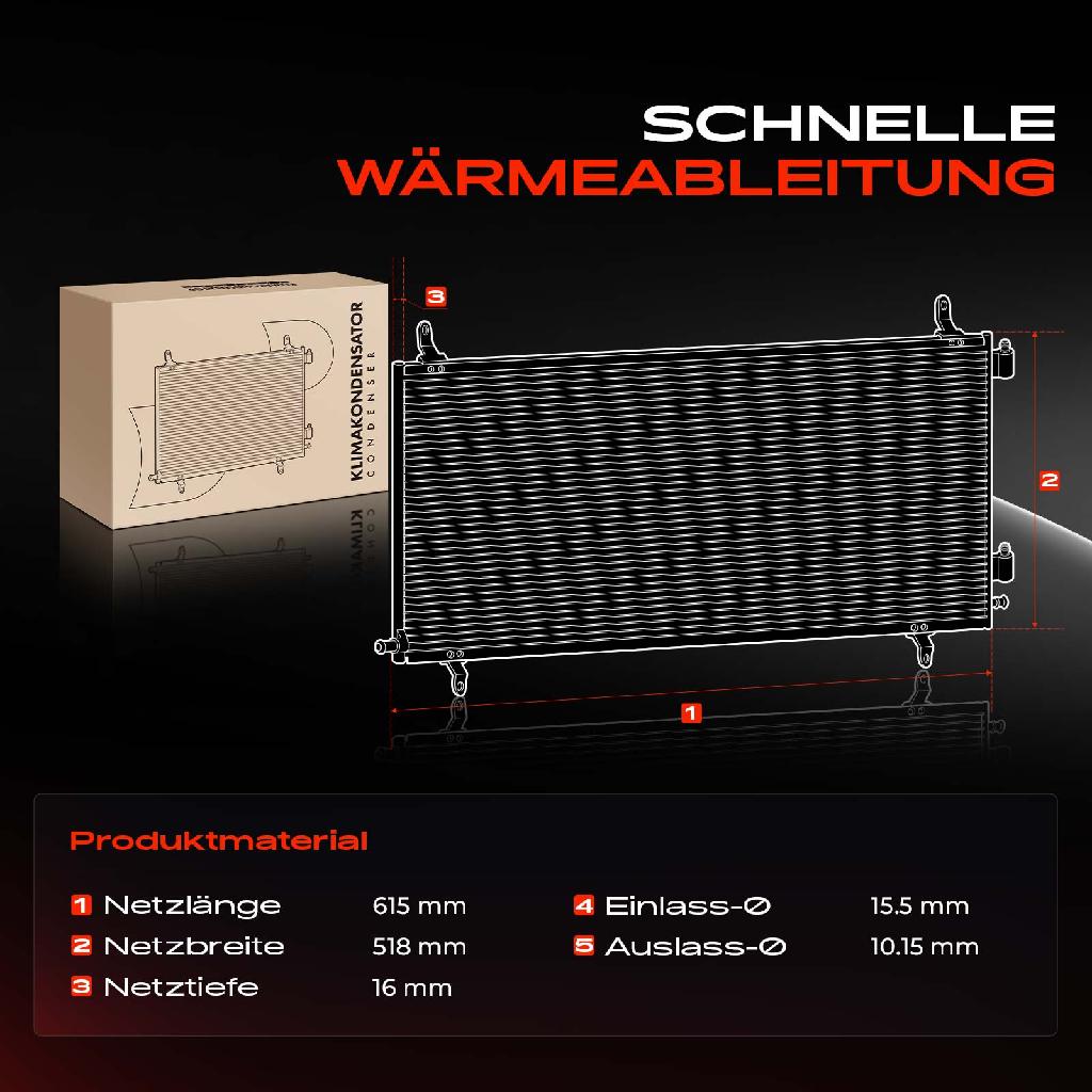 1x Kondensator Klimaanlage für Toyota Land Cruiser Prado J12 4.0L 2002-2010