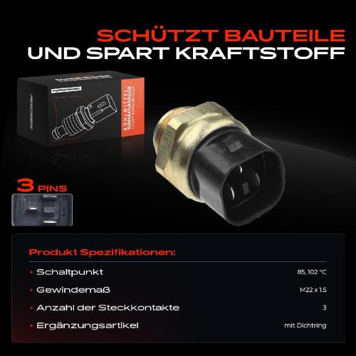 1x Thermoschalter Temperaturschalter Kühlerlüfter für VW Polo Variant Coupe Classic Passat Variant Sharan Bild 1x Thermoschalter Temperaturschalter Kühlerlüfter für VW Polo Variant Coupe Classic Passat Variant Sharan