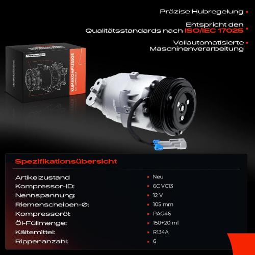 Frankberg 1x Klimakompressor für Opel Astra G Combo Corsa C Zafira A 2.2L Bild Frankberg 1x Klimakompressor für Opel Astra G Combo Corsa C Zafira A 2.2L