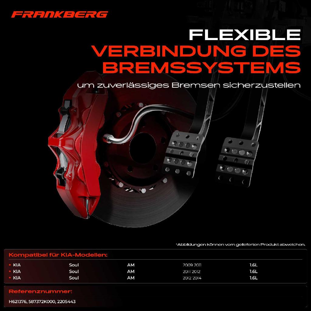 1x Bremsschlauch Bremsschläuche Hinterachse Links für KIA Soul AM 1.6L Bj ab 2009